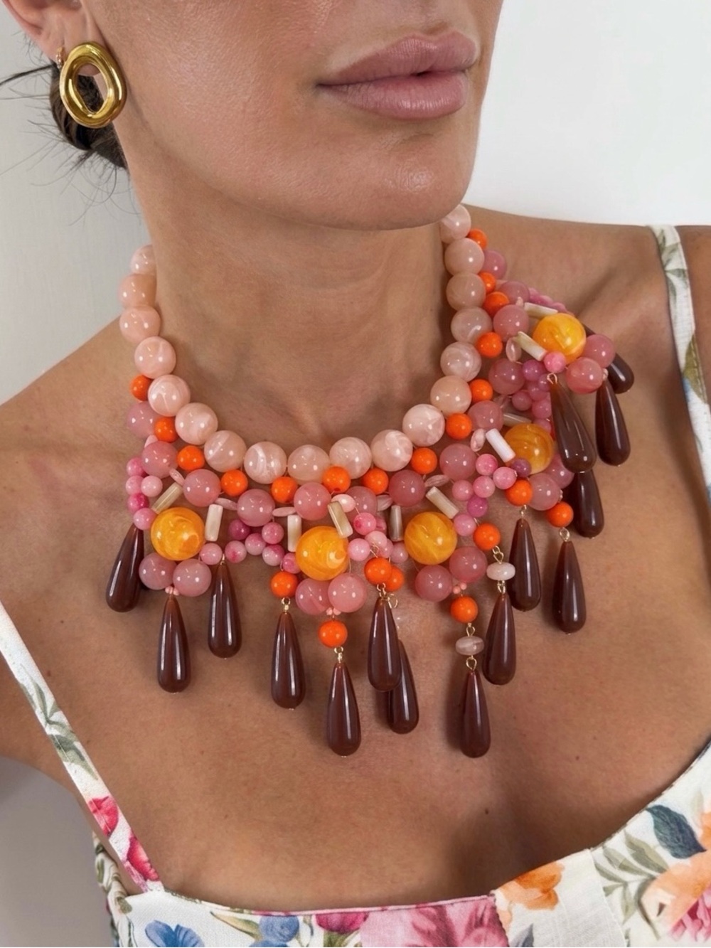 Zara Style MULTICOLOR RESIN BALL NECKLACE - Picture 6 of 6